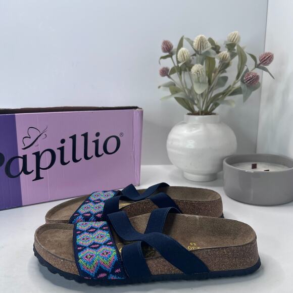 Papillio by Birkenstock Cosma Aztec Dark Blue Sandal 323363 Women 5 NWB Narrow - Picture 2 of 10